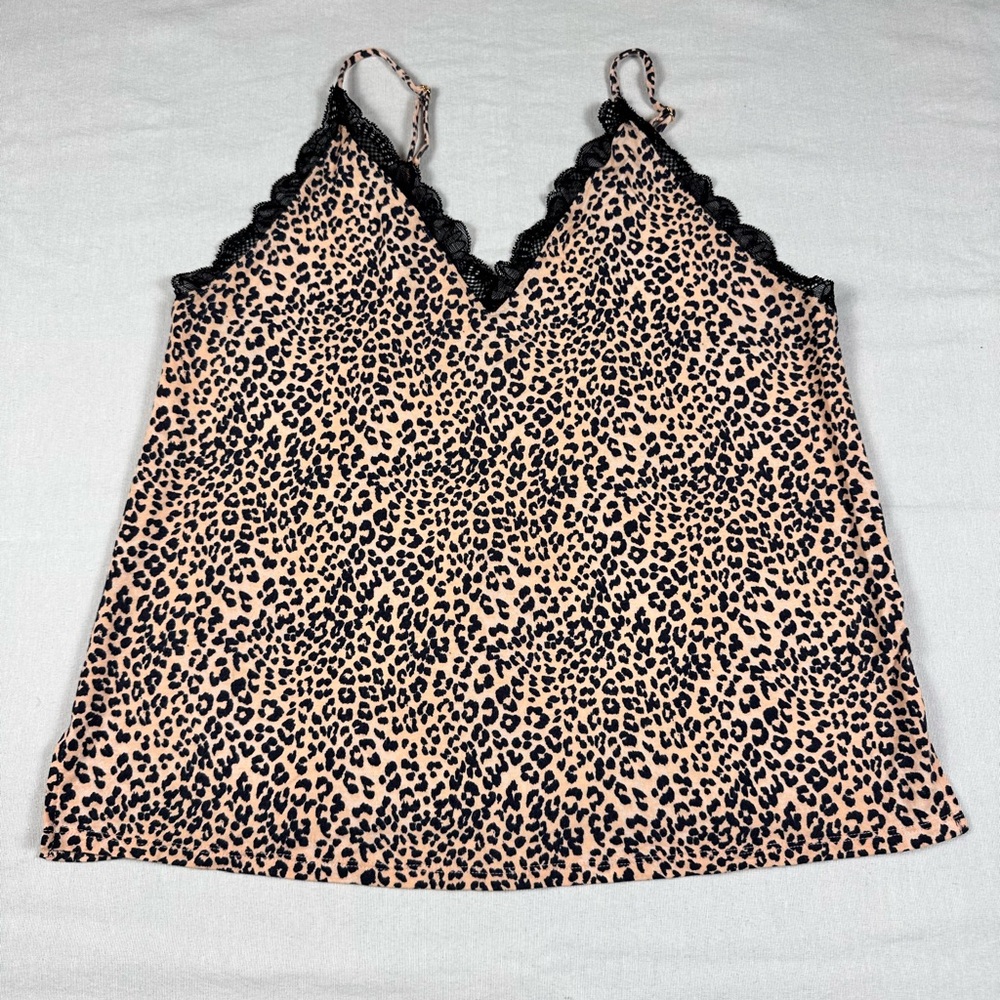 Victoria’s Secret heavenly Leopard Print Cami with Lace Trim